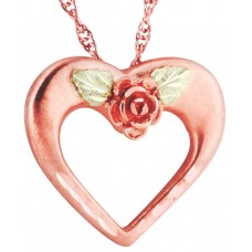 Rose Gold Heart w/ Rose Pendant - by Landstrom's